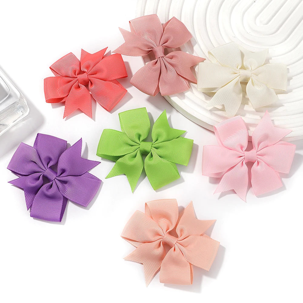 1 pcs Colors Solid Grosgrain Ribbon Bows Clips Hairpin Girl's hair bows Boutique Hair Clip Headware Kids Hair Accessories 564