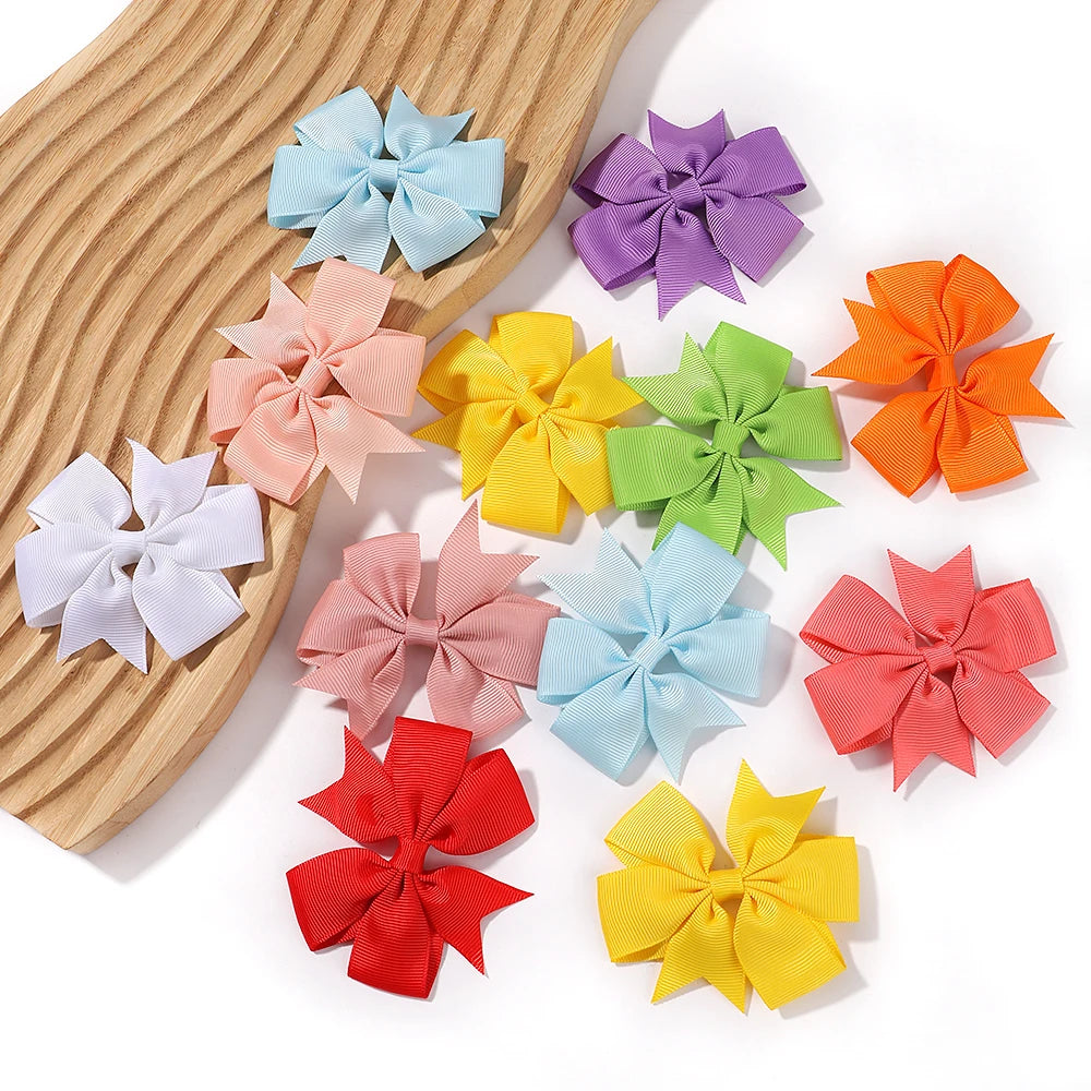 1 pcs Colors Solid Grosgrain Ribbon Bows Clips Hairpin Girl's hair bows Boutique Hair Clip Headware Kids Hair Accessories 564