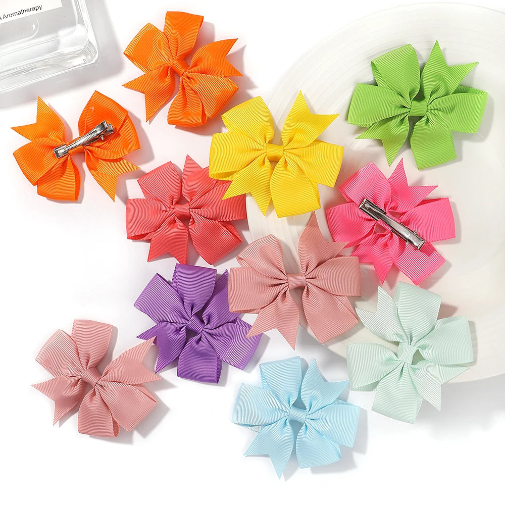 1 pcs Colors Solid Grosgrain Ribbon Bows Clips Hairpin Girl's hair bows Boutique Hair Clip Headware Kids Hair Accessories 564